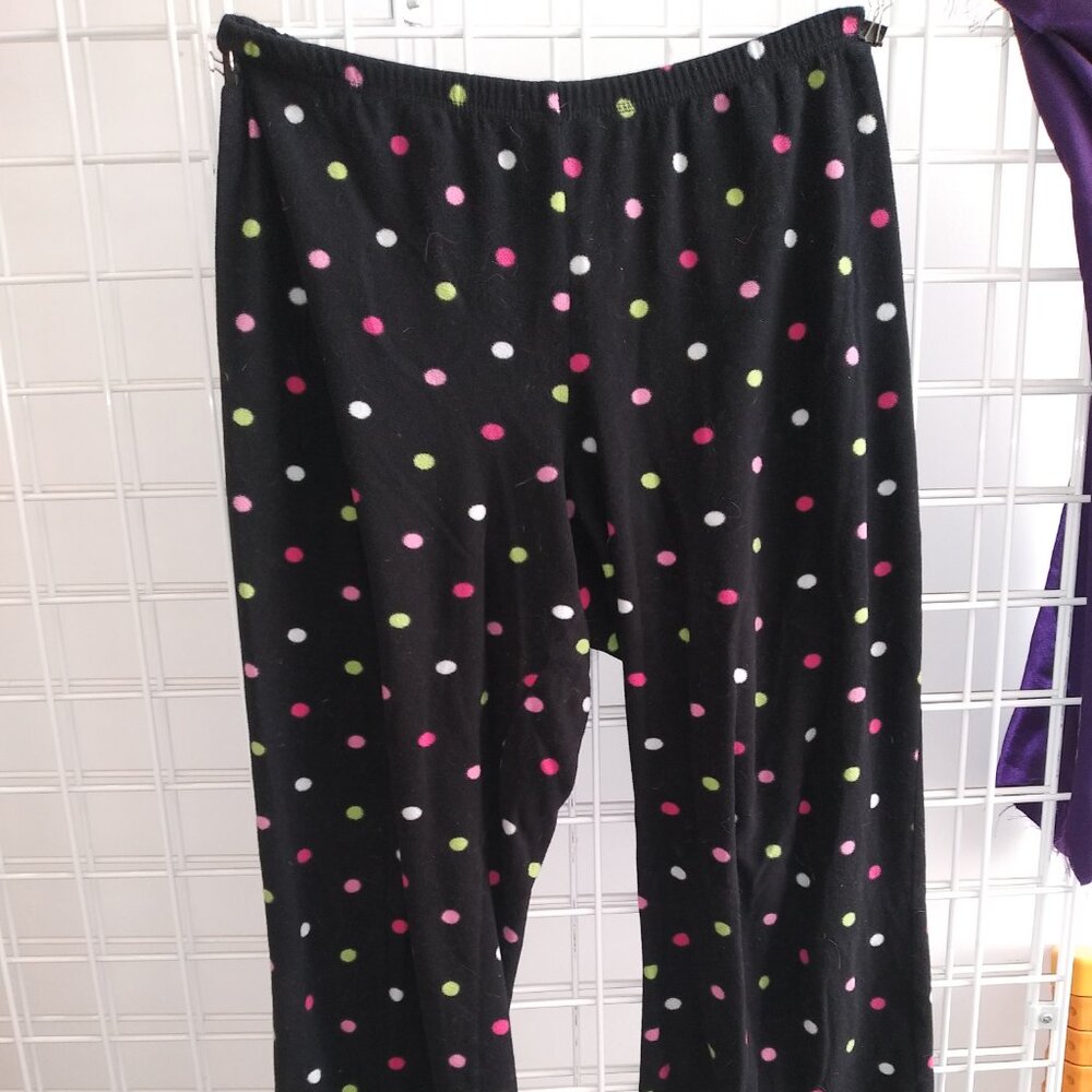 Women's fleece polka dot pj or lounge bottoms